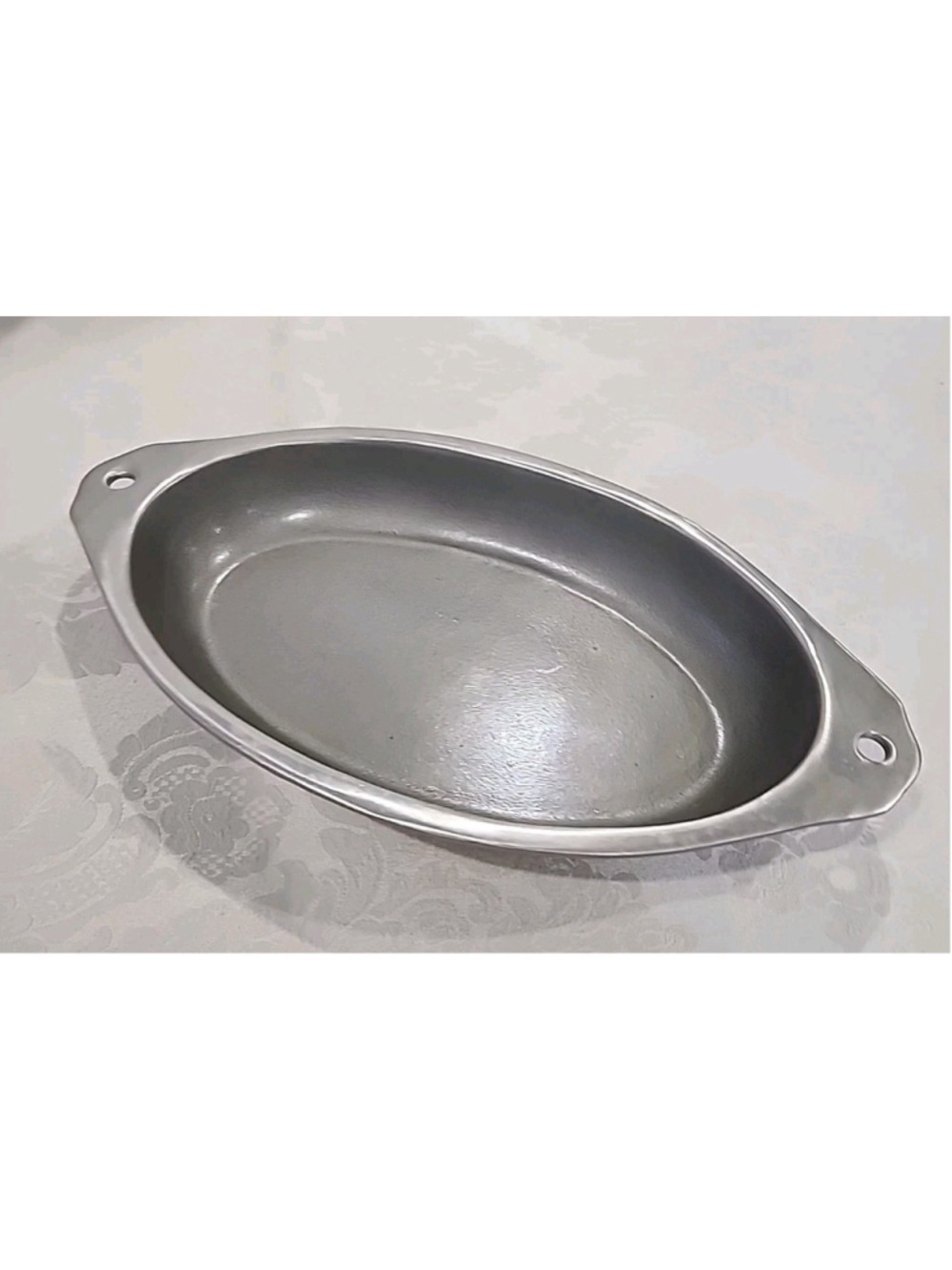 Wilton Armetale Fish Platter Pewter Large Oval Handled 14" Silver Vintage - Picture 14 of 16